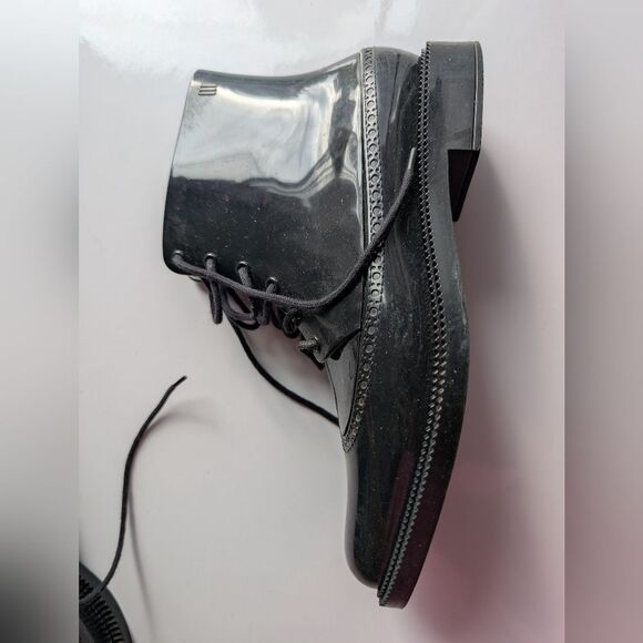 Melissa Rain Black Lace-Up Brogue Boots Us7 - Picture 12 of 16